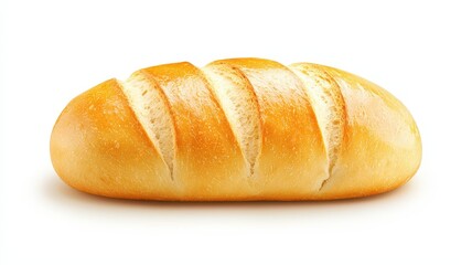 food macro shot on crisp and  appetizing. A golden-brown loaf of bread, sliced on top, showcasing its soft, fluffy interior and crispy crust, perfect for sandwiches or to enjoy with meals.