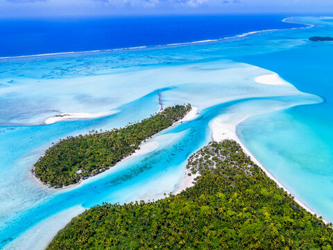 Cook Islands, Rarotonga One foot  island aerial view
