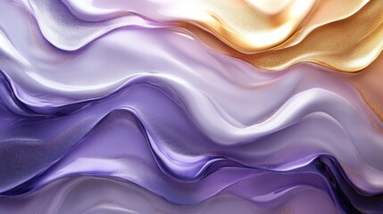 Obraz premium Abstract background of flowing purple, white, and gold liquid.