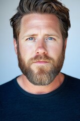 Obraz premium Close-Up of a Young Man with Beard