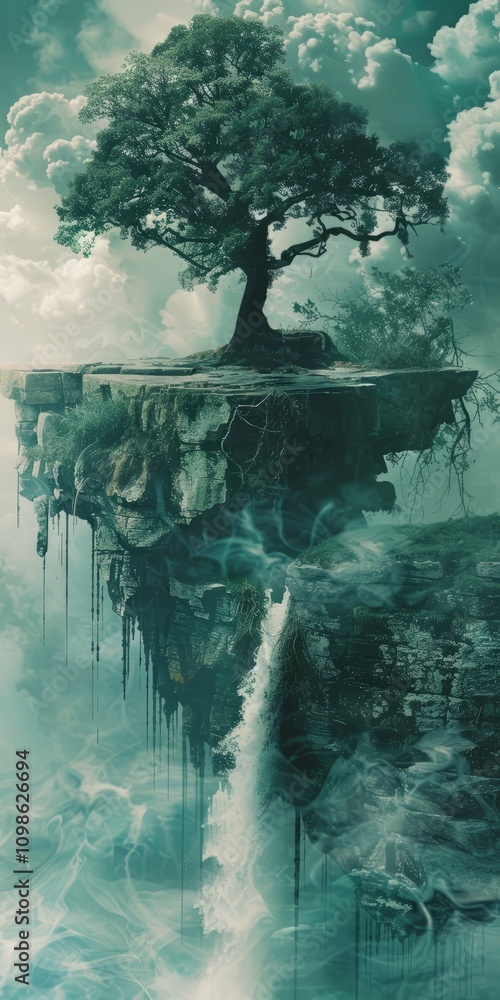 Poster surreal display stage blurring the boundaries between the natural and the supernatural.