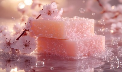 Soft Light and Soap Bubbles, Cherry blossom soap illuminated by soft, diffused light