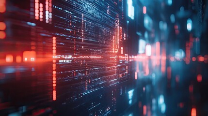 Obraz premium A futuristic border featuring holographic mathematical designs and digital aesthetics