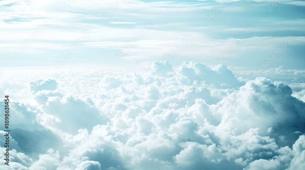Poster a dreamy certificate border featuring soft clouds and a gentle sky gradient
