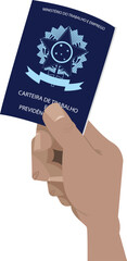 CLT - brazilian document for legalized worker - a hand holding his card and social security - Celebration of the work force - employment