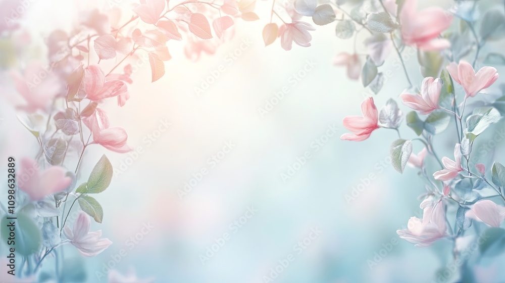 Poster a delicate heart border design with intertwining vines and soft colors