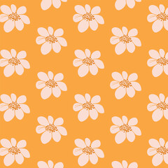 Fototapeta premium Flowers pattern on white background. Plant floral botany background for fabric, print, websites, fashion, wallpapers.