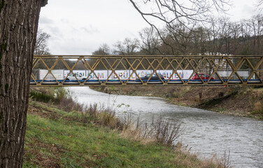 provisorische Brücke über die Ahr