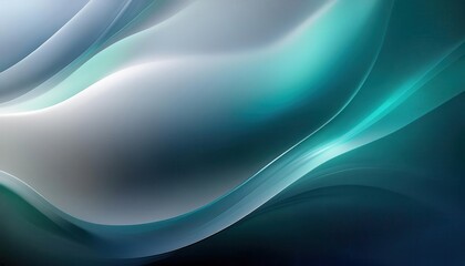 Fototapeta premium Elegant Digital Abstract Art. Flowing Gradient Waves in Aqua, Teal, and Blue Tones with Smooth Curves, Ethereal Light Effects, and Subtle Textures. Ideal for Modern Design, Inspiration, or Background