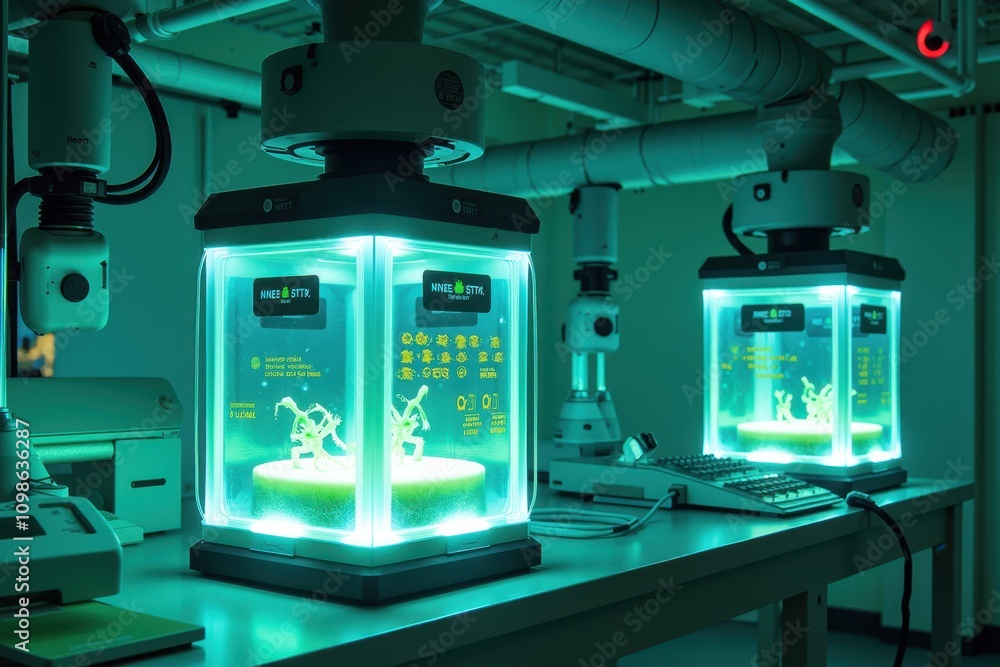 Aufkleber high-tech production facility with advanced robotics and led lighting showcasing innovative manufact