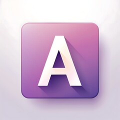 soft elegance: letter a lila square icon for modern UI UX button design
