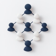 Obraz premium Rank and coordinator concept. Abstract arrangement of figures in a network design.