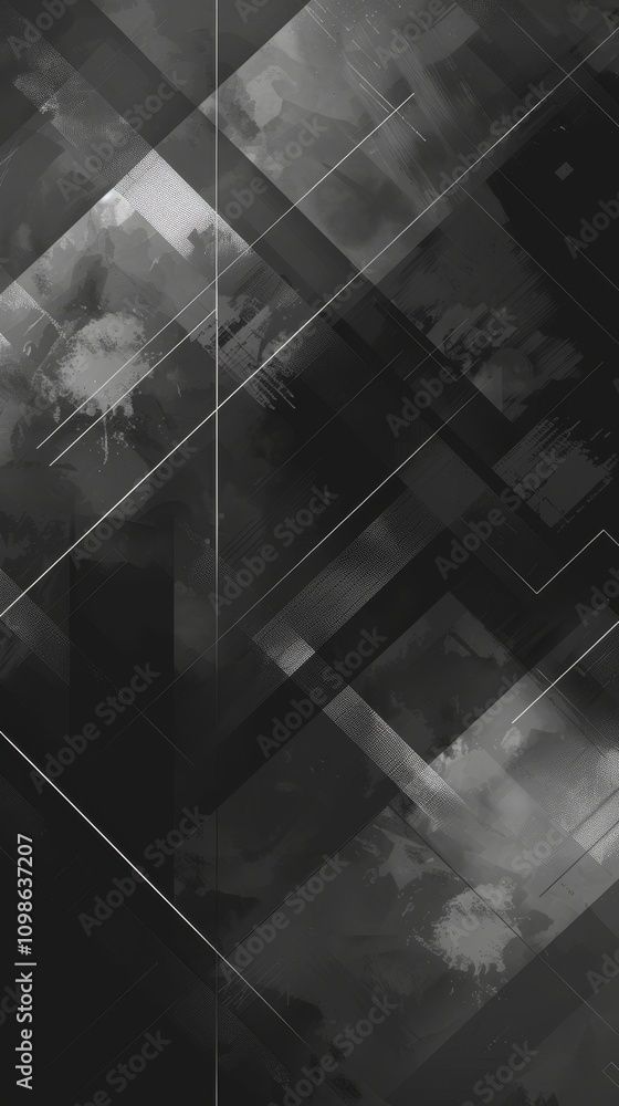 Poster dark abstract geometric background with layered textures and lines, perfect for modern design and di