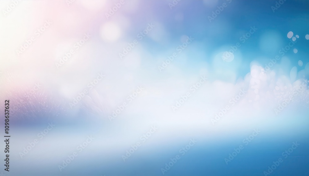 Leinwandbilder tranquil light blue abstract gradient background with soft waves and bokeh effects. ideal for medita