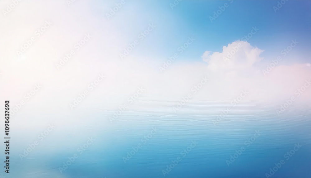 Leinwandbilder tranquil light blue abstract gradient background with soft waves and bokeh effects. ideal for medita