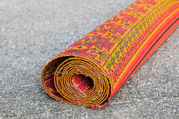 Hand-woven mats have beautiful patterns.