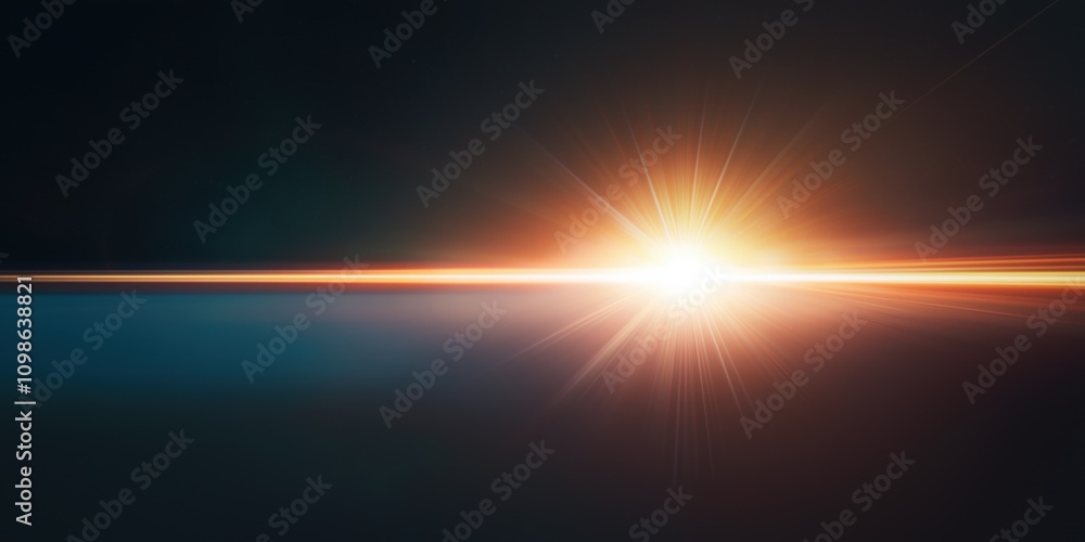Poster a bright light is shining on a dark background. the light is creating a beautiful and mysterious atm