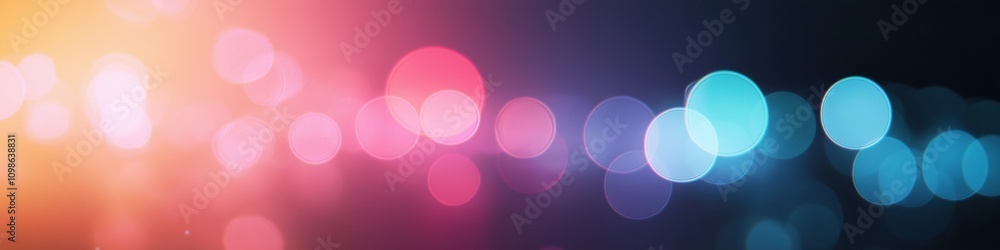 Poster a colorful blur of circles with a blue circle in the middle. the circles are of different sizes and 