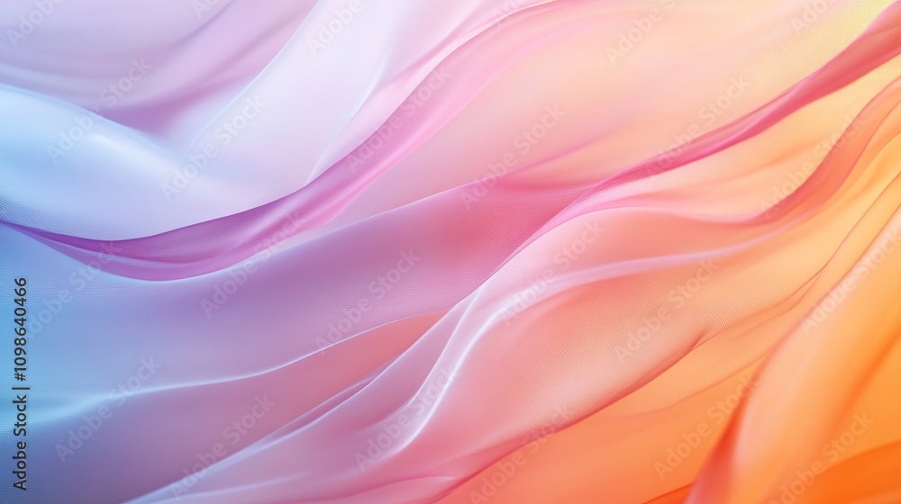 Poster Soft pastel fabric waves create a dreamy, serene abstract background with gentle flowing textures.