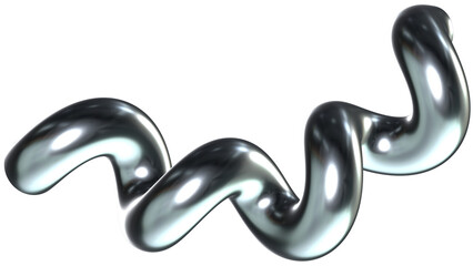 Obraz premium Metal twisted tube 3D futuristic elements