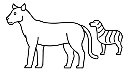 Fototapeta premium A Collection of set Line Art Illustrations of Animals Branding Vector Icon, EPS Format.