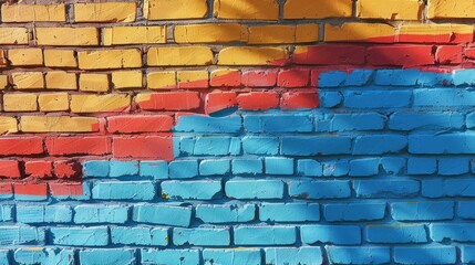 Shadow on painted brick wall