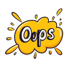 Obraz premium Comic Speech Bubble with 'Oops' Text in Bold Yellow Style