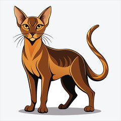 Naklejka premium Abyssinian vector White background illustration Generative Ai