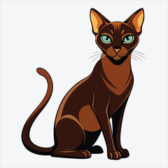 Fototapeta premium Abyssinian vector White background illustration Generative Ai