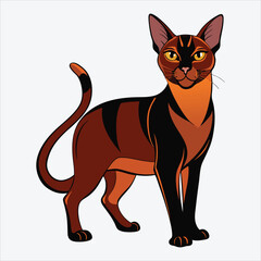 Obraz premium Abyssinian vector White background illustration Generative Ai