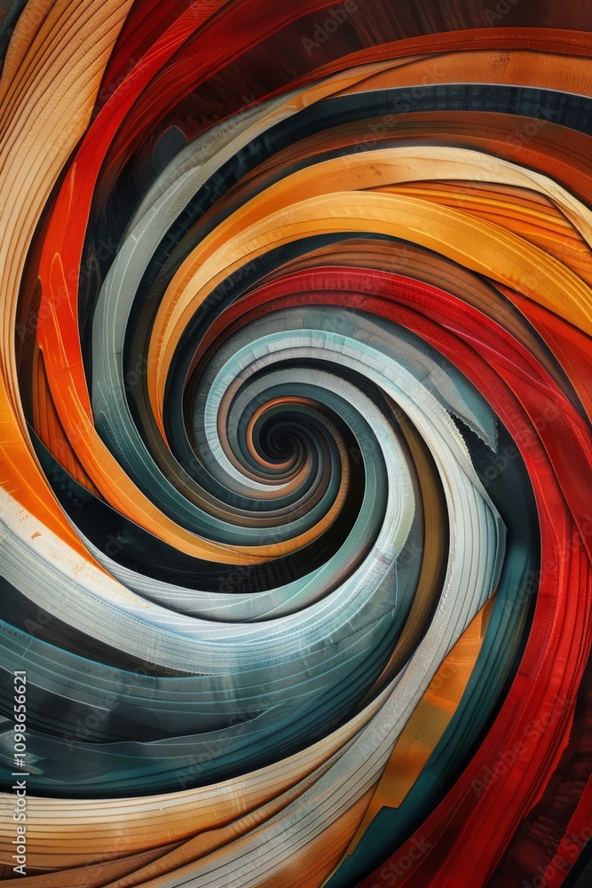 Poster a dynamic abstract image featuring a swirling vortex of vibrant colors, creating an energetic and mo