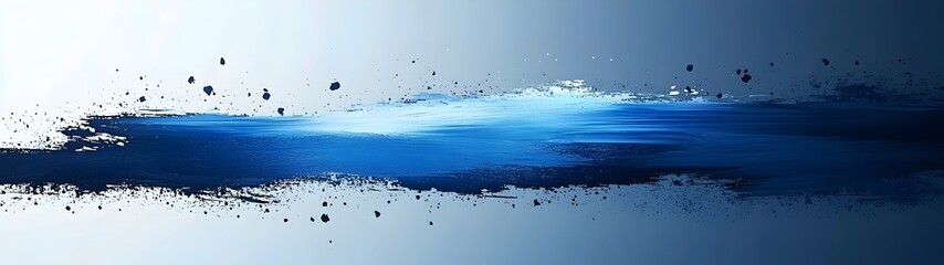 An abstract composition featuring a vibrant blue gradient with hints of darker hues. The textured brushstrokes create a dynamic and serene visual, evoking calmness and creativity.