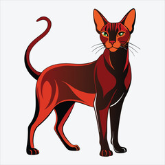 Obraz premium Abyssinian vector White background illustration Generative Ai