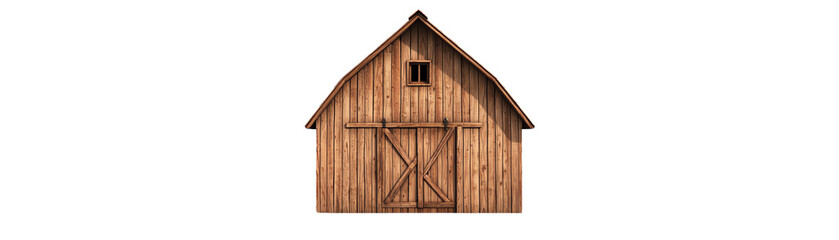 Naklejka premium Wooden barn with rustic charm, white isolate background transparent background
