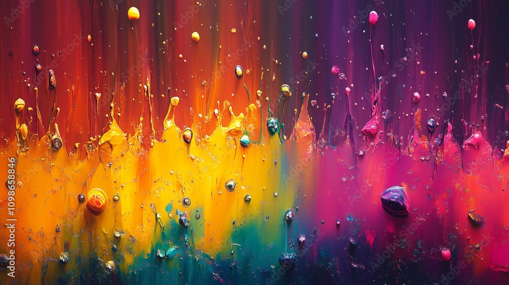 Aufkleber vibrant burst of colorful paint splashes in abstract art creating a dynamic and energetic expression