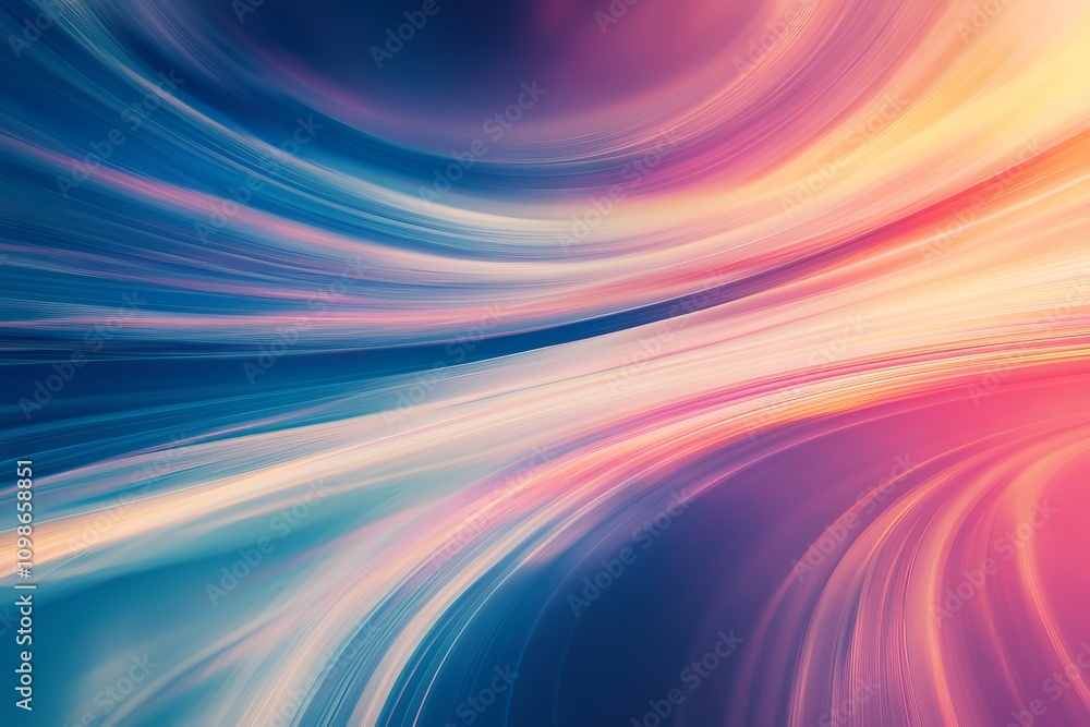 Poster a vibrant abstract image featuring swirling light patterns in dynamic colors, perfect for creative d