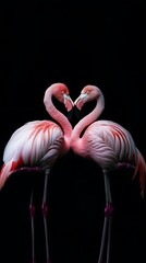 Flamingo pair symbolizes love under Brazil&rsquo;s lush and colorful backdrop.