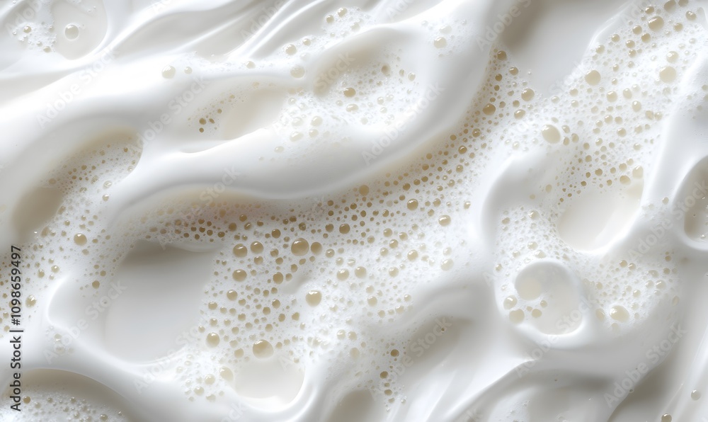 Poster foam gradient effect, a smooth gradient of white soapy foam with varying bubble sizes