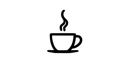 Icon of a cup of coffee with steam coming out.
