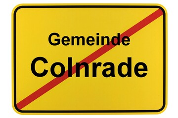 Illustration eines Ortsschildes der Gemeinde Colnrade in Niedersachsen