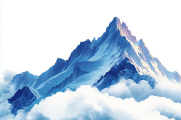 Fototapeta premium blue mountains in the clouds. png isolated on transparent background