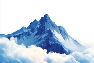 Fototapeta premium blue mountains in the clouds. png isolated on transparent background