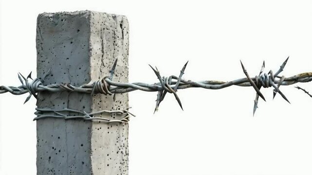 barbed wire on a fence