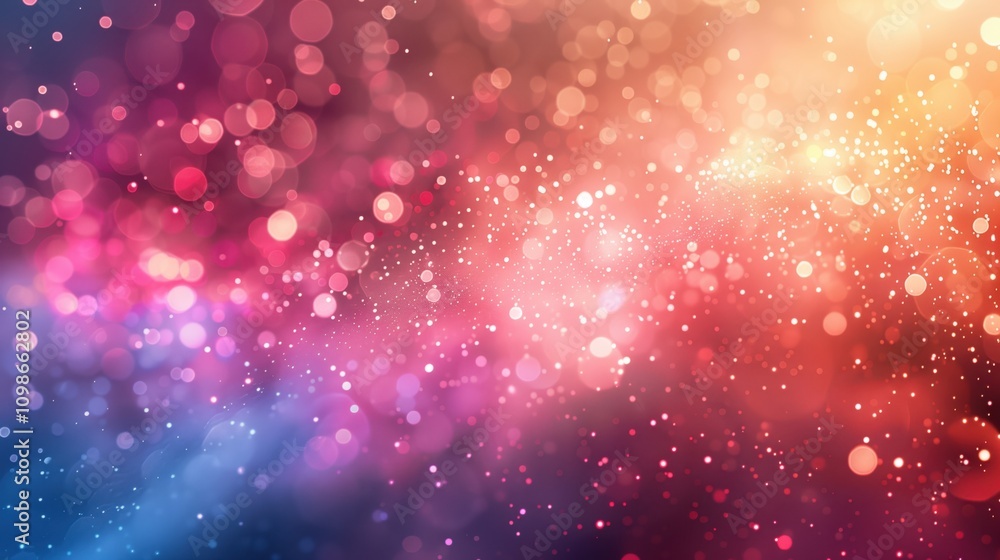 Canvas Prints pink and blue bokeh lights with sparkles on dark background. fantasy atmosphere background