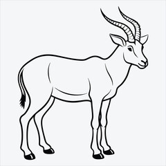 Obraz premium Addax line art White background illustration Generative Ai