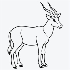 Obraz premium Addax line art White background illustration Generative Ai