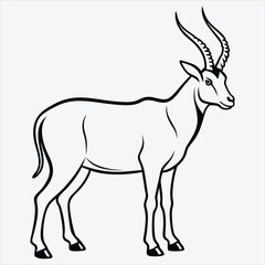 Obraz premium Addax line art White background illustration Generative Ai