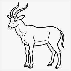 Fototapeta premium Addax line art White background illustration Generative Ai