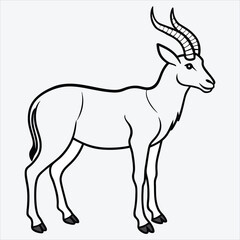 Fototapeta premium Addax line art White background illustration Generative Ai