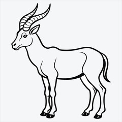 Obraz premium Addax line art White background illustration Generative Ai